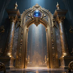 the gate to the eternal kingdom of ferrofluid, fantasy, digital art, hd, detailed.