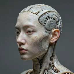 artificial consciousness, detailed, hyperrealism, by Beksiński,