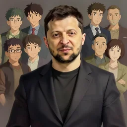 portrait of zelenskiy, artstation, cartoon, elegant, highly detailed, digital painting, masterpiece art by ghibli!, makoto shinkai!, bluth!, fujita goro!, giraud!, ghailan!, akihiko yoshida!, fadeev! 8 k