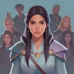 centered head - on medium shot painted portrait maya ali as sorcerer, destiny 2, divinity 2, gloomhaven, pastel colours, octane render, unreal engine, matte painting concept art, fanart artstation by hsiao - ron cheng and jesper ejsing and rhads and lois van baarle and ilya kuvshinov and rossdraws
