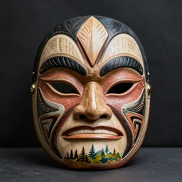 mask, pacific northwest indigenous style, greg rutkowski