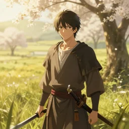 lain iwakura from serial experiments lain as medieval peasant in the field in spring wonderful masterpiece highly detailed scifi, beautiful cinematic light deep focus, elegant, digital painting, smooth, sharp focus, golden ratio, dramatic illumination, ultra realistic, 4 k, art by greg rutkowski wlop rossdraws