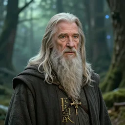 morgan freeman starring as gandalf in lord of the rings, cartoonish cute, pine trees, magical atmosphere, trending on artstation, 3 0 mm, by noah bradley trending on artstation, deviantart, high detail, stylized portrait
