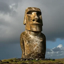 LeBron James as an Easter island head statue, national geographic photograph