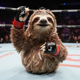 sloth from the goonies in a ufc match