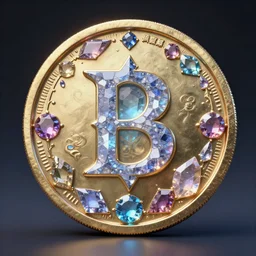 a coin made of crystal gems, fantasy art