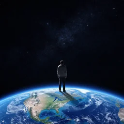 standing on earth, looking out into the vastness of space