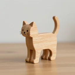 A small miniature of a cat toy made of wood