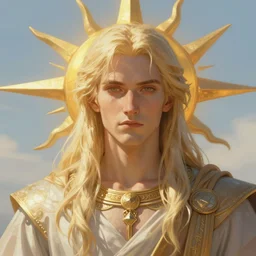 Lucius the pale blond androgynous god of the sun, highly detailed, digital painting, artstation, concept art, soft light, sharp focus, illustration