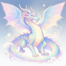 digital illustration of a pastel dragon, art by t-tiger and fleeting ember