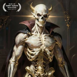 muscular vampire skeleton, fantasy digital art, gothic villain