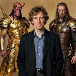 studio portrait of ai professor by lucian freud, avantgarde photo portrait of ai artist by yuko shimizu, hellboy golden army movie still frame of mr sinister, mcu nathaniel essex mr sinister by rembrandt