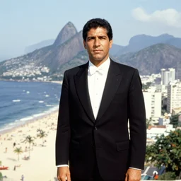 vintage photo of a man wearing black suit in rio de janeiro