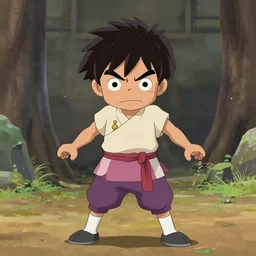 a character in the style of the movie kubo and the two strings