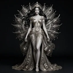 full body photo of the most beautiful goddess by dan hillier, high contrast, intricate