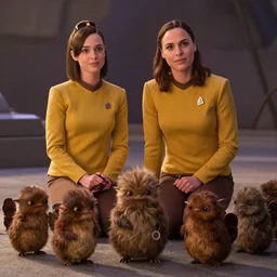 Gal Gadot and Tribbles, Tribbles and more Tribbles in a scene in the next Star Trek movie