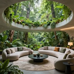home interior, futuristic, sustainability, nature, high quality, prepared for psychedelic trip