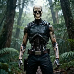terminator man, in the city forest