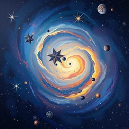 a swirly galaxy mix of stars and the universe itself. hazy oil impressionist style ultra - realism unreal engine trending on artstation