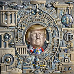 Still from movie about an Tiny Donald Trumps invasion Ancient Athens, UFOs, portrait, intricate, 8k highly professionally detailed, HDR, CGsociety