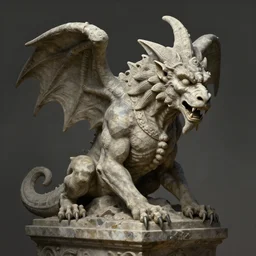 a detailed full body portrait gargoyle guardian in stone, by greg rutkowski and justin gerard, digital art, monstrous, art nouveau, baroque style, realistic painting, very detailed, fantasy, dnd, character design, trending on artstation