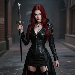 photo of a real life vampire female assassin