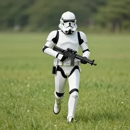go pro footage of a phase 1 clone trooper running through a grass field