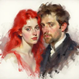 spontaneous romantic portrait underpainting, beautiful juicy brush strokes, alla prima, realist, by richard schmid and sargent, trending on cgsociety, red