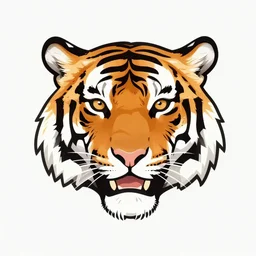 tiger head full shot, vector illustration,
