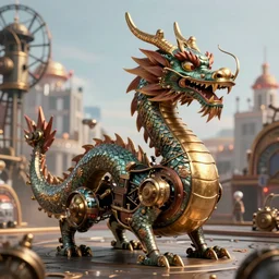 A steampunk Chinese dragon, epic composition, cinematic lighting, 8k, octane render, trending on ArtStation