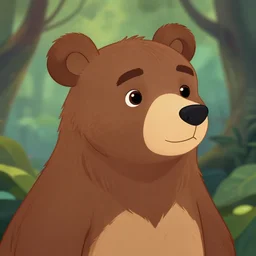 beautiful detailed cute character design of a cartoon bear, tlk, tlk, in the style of'the jungle book'profile pic. deviantart adoptable, style of maple story and zootopia, portrait studio lighting by jessica rossier and brian froud in the style of disney balto, artstation deviantart alphonse mucha