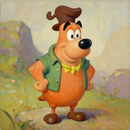 fred flinstone, oil color by rembrandt