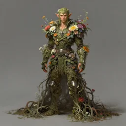 concept art, ( ( ( elf prince ) ) ) completely bound and covered by flowers and roots and vines, style digital painting, concept art, smooth, sharp focus, illustration, from metal gear, by ruan jia and mandy jurgens and william - adolphe bouguereau, artgerm