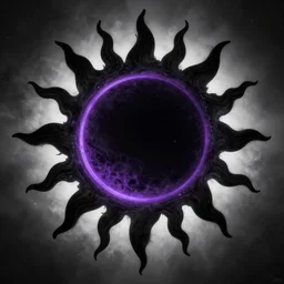black sun with purple eclipse, digital art