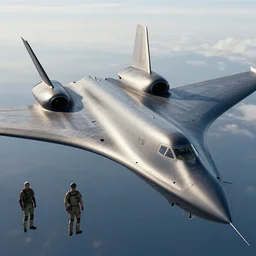 an futuristic thick smooth b - 2 spirit stealth bomber by daniel simon and ryan church,, octane render, artstation, instagram, pinterest,