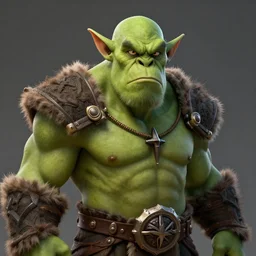 Mugshot of a green orc from warcraft, angry, matte painting, fantasy, extremely detailed, midjourney