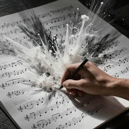 automated modularity of the graphic musical score, hypermasculine, explosive, crisp