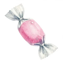 watercolor art bubble gum wrapper on blank all white background, illustration, vector art