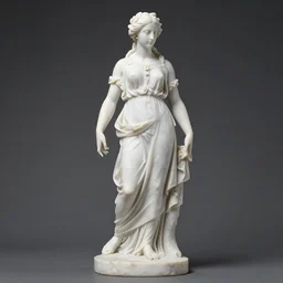 a statue of a woman in a white dress, a marble sculpture by luca della robbia, featured on zbrush central, new sculpture, marble sculpture, made of plastic, ambient occlusion