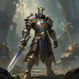 a fantasy knight, style of arcane tv series, style of league of legends