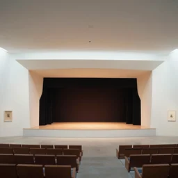 minimalist fantasy art gallery and concert stage by frank lloyd wright