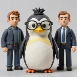 8 5 mm f 1. 8 photograph of a claymation zombie penguin wearing hipster glasses, highly detailed diorama, by erwin olaf and anton corbijn, smooth, sharp foccus, commercial photography, fashion shoot