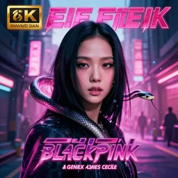 jisoo of blackpink, snake, hyperrealistic portrait, bladerunner street, by karol bak and agnes cecile, album cover, fantasy art, photo realistic, dynamic lighting, artstation, poster, volumetric lighting, very detailed face, 8 k, award winning
