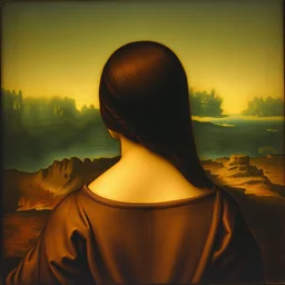 lisa gherardini viewed from behind, as painted by da vinci.