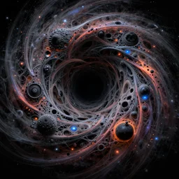 a black hole, intricate, highly detailed, digital painting, concept art, illustration, deep dark, artstation, Profound and vast, UE5, epic, colorful, by Gioele Muscolino
