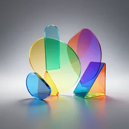 transparent colored geometric shapes