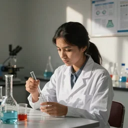 female chemistry student