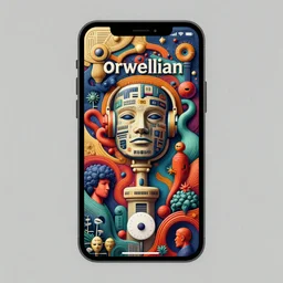 orwellian smart phone interface by neil blevins, extremely detailed, intricate, concept art, smooth, hyper realistic, vibrant colors, cinematic, surrealist art style, 3 5 mm grain filter, artstation
