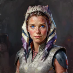 a digital painting of a Ahsoka from Star Wars with blue eyes by Mór Than, trending on cg society, digital art, official art, reimagined by industrial light and magic, detailed painting
