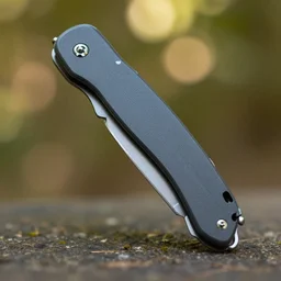 A folding knife, highly detailed, bokeh, 90mm, f/1.4